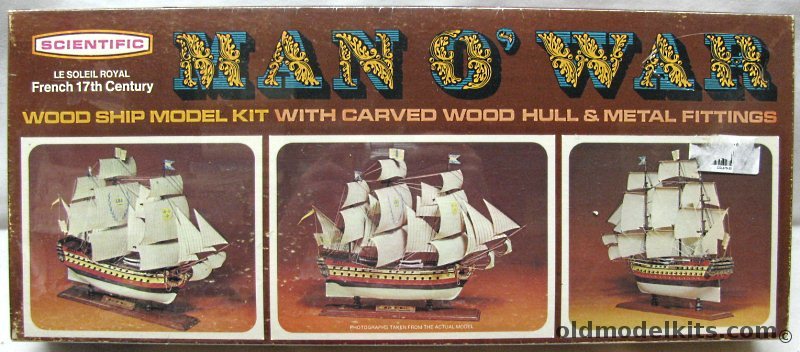 Scientific Le Soleil Royal - French 96 Gun Man O' War From The Late 17th Century - 17 Inch Long Wood and Metal Ship Kit with Cloth Sails, 185 plastic model kit